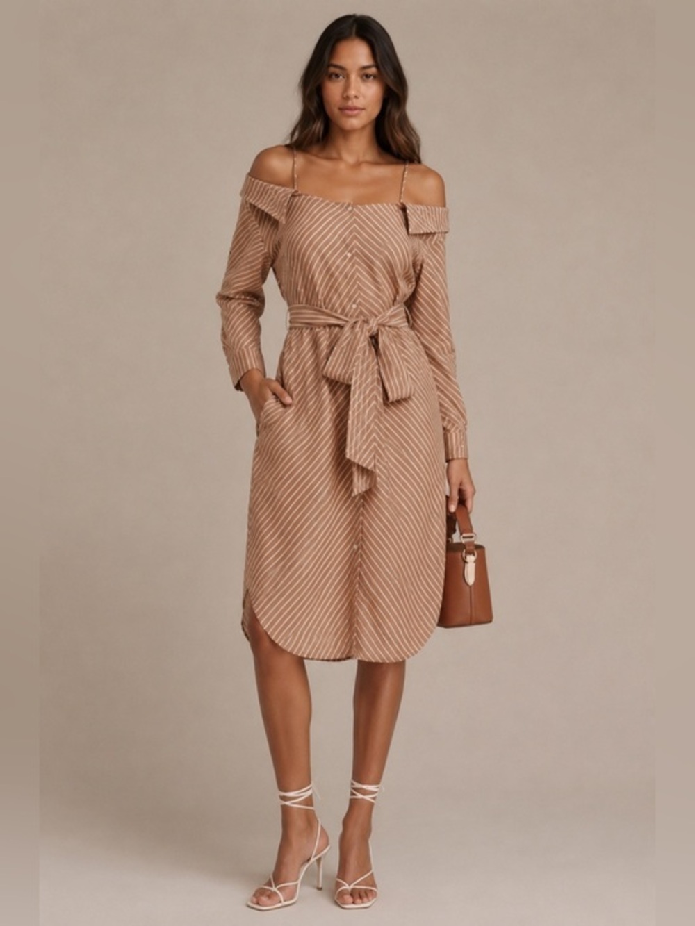 Maje Rulylla Cold Shoulder Midi Dress